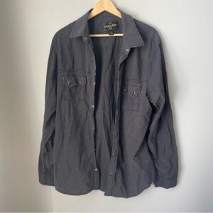 Helix Western Shirt Mens XL Pearl Snap Long Sleeve 100% Cotton‎ Striped Gray